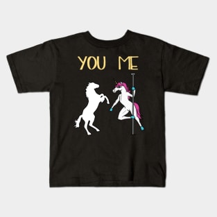 You Me Unicorn Pole Dancing- Kids T-Shirt